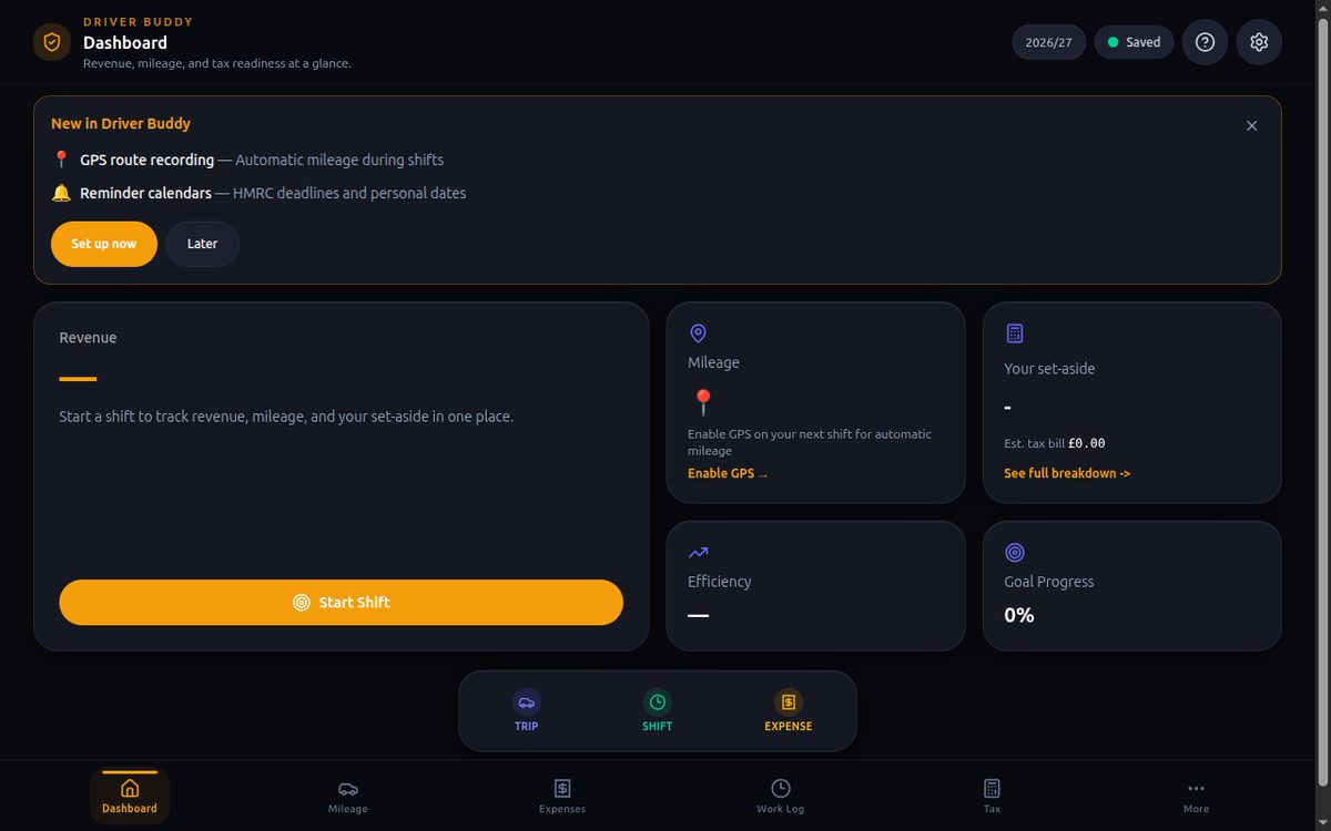 Live preview of the Driver Buddy website